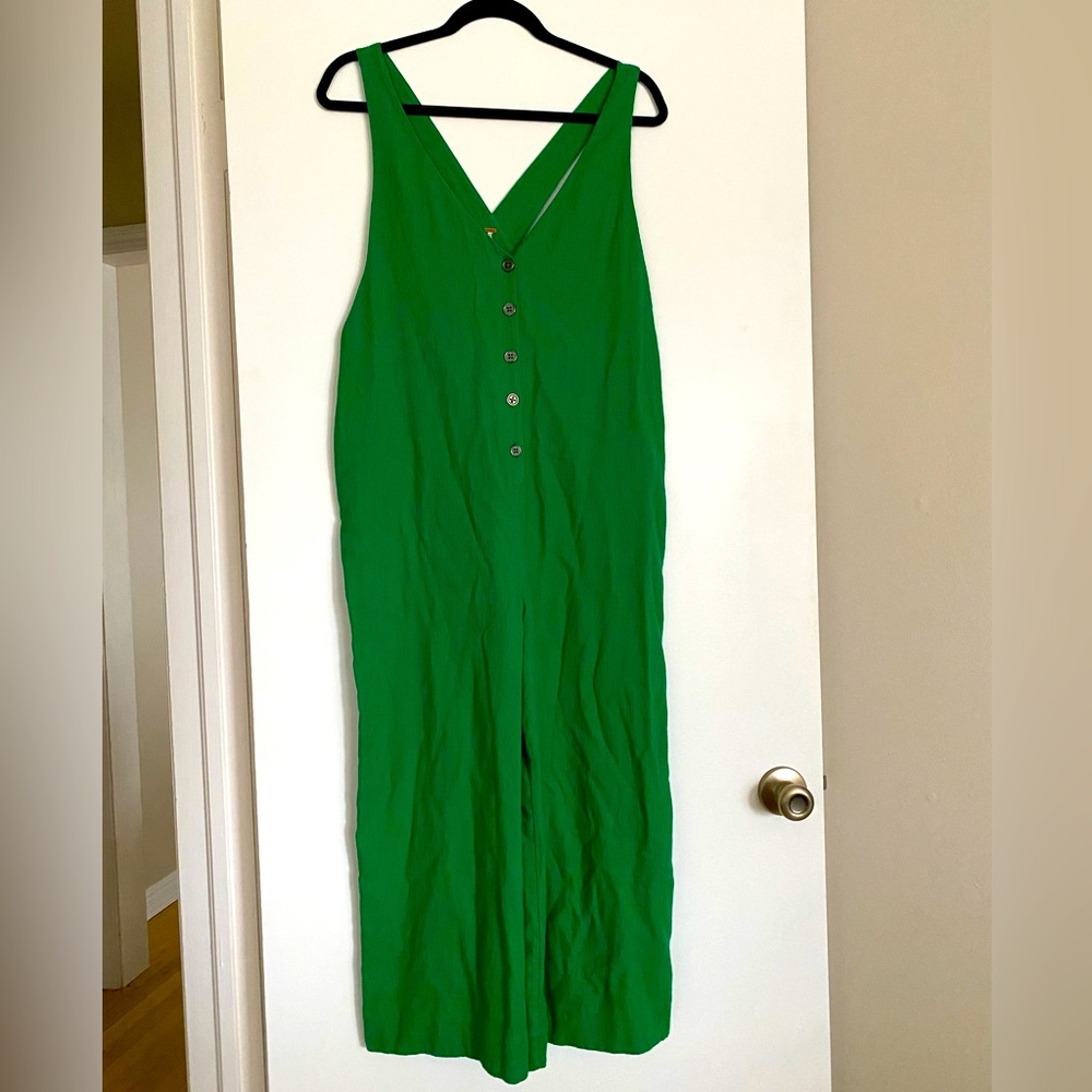 Free People Oversized Wide Leg Button Down Jumpsuit